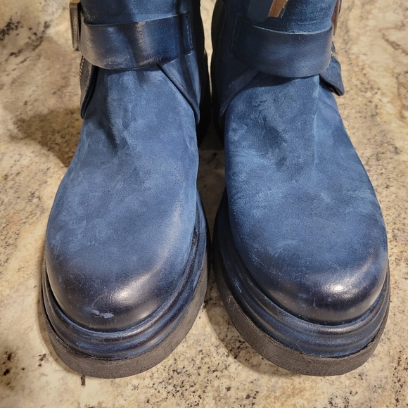 New A.S.98 Emory Oceanic Blue Moto Boots 37 - Picture 3 of 9